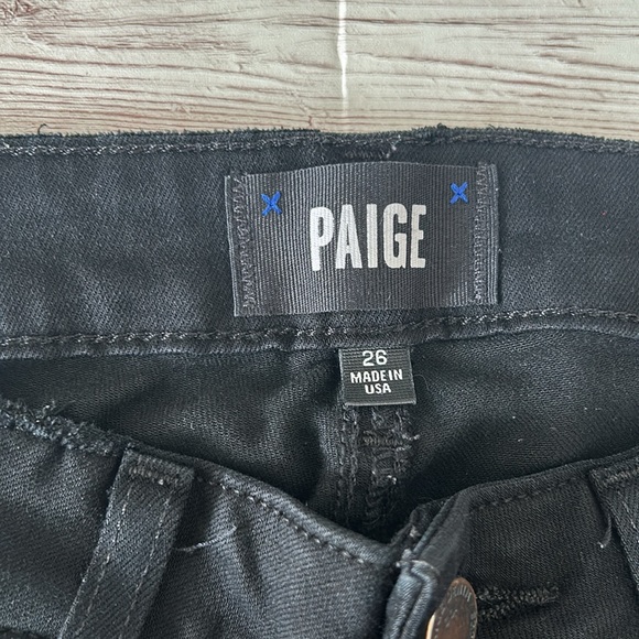 Paige Verdugo Distressed Crop Raw Hem Ripped Knees Midrise Skinny Jeans - Picture 6 of 13